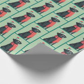 Black Lab Winter Muster Geschenkpapier (Ecke)