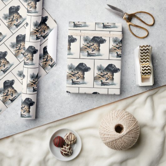 Black Labarador Retriever und Mallard Encks Geschenkpapier (Kunsthandwerk)