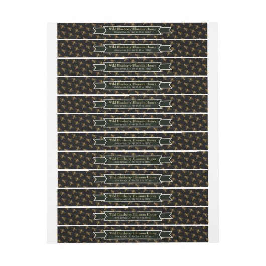 Black Label Bee Colony Honey Jar Lid Labels (Bogen)
