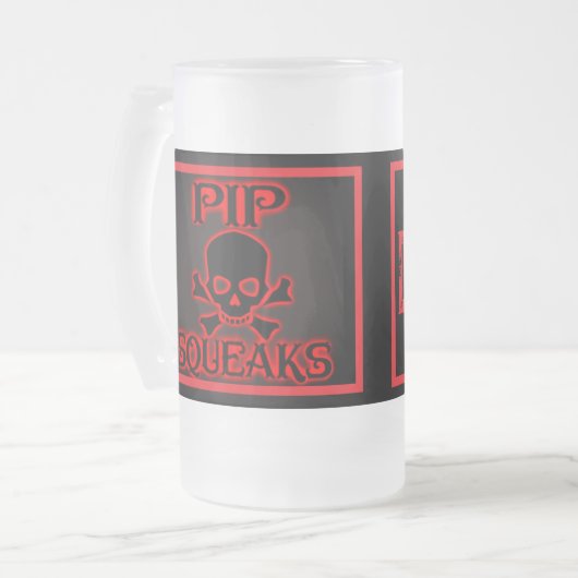 'Black Label' Pip Squeaks 'Davey' Mattglas Bierglas (Vorderseite Links)