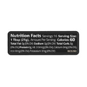 Black Label Small Linear Honey Nutrition Facts (Vorne)