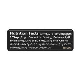 Black Label Small Linear Honey Nutrition Facts