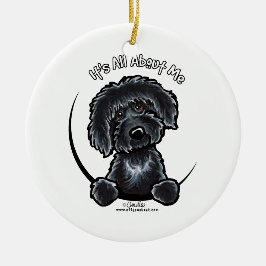 Black Labradodle IAAM Keramikornament (Vorne)