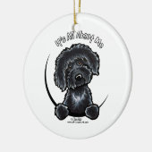 Black Labradodle IAAM Keramikornament (Links)