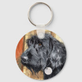 Black Labradoodle #1 Keychain Schlüsselanhänger (Vorderseite)