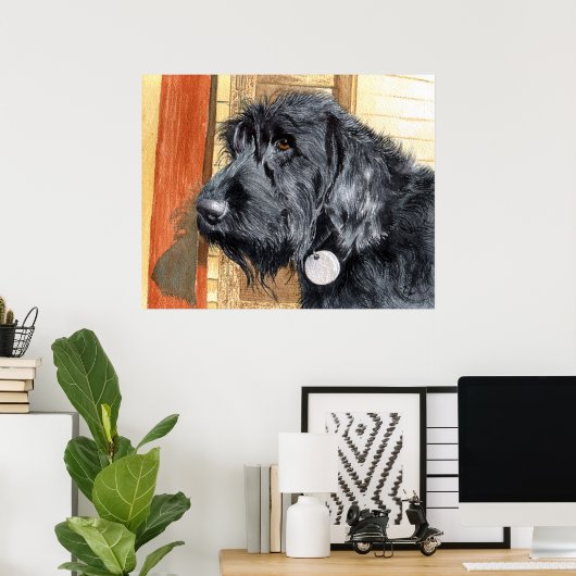 Black Labradoodle #1 Print Poster (Heimbüro)
