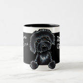 Black Labradoodle Art Zweifarbige Tasse (Mittel)