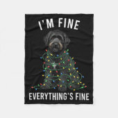 Black Labradoodle Christmas I'm Fine Everything Is Fleecedecke (Vorderseite)