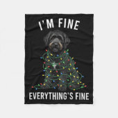Black Labradoodle Christmas I'm Fine Everything Is Fleecedecke (Vorderseite)