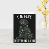 Black Labradoodle Christmas I'm Fine Everything Is Karte (Gelbe Blume)