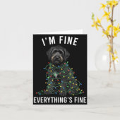Black Labradoodle Christmas I'm Fine Everything Is Karte (Gelbe Blume)