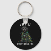 Black Labradoodle Christmas I'm Fine Everything Is Schlüsselanhänger (Vorderseite)