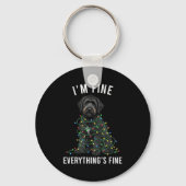 Black Labradoodle Christmas I'm Fine Everything Is Schlüsselanhänger (Vorderseite)