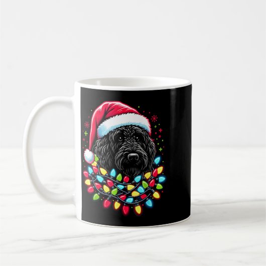 Black Labradoodle Christmas Tree Xmas Lights Doodl Kaffeetasse (Links)