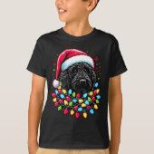 Black Labradoodle Christmas Tree Xmas Lights Doodl T-Shirt (Vorderseite)
