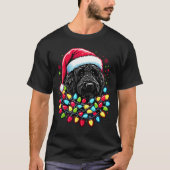 Black Labradoodle Christmas Tree Xmas Lights Doodl T-Shirt (Vorderseite)