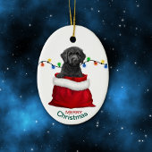 Black Labradoodle Dog Holiday Geschenktasche Keramik Ornament