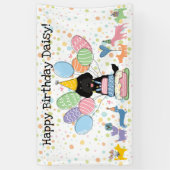 Black Labradoodle Hund Geburtstagsparty Banner (Vertikal)