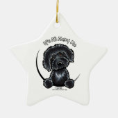 Black Labradoodle IAAM Keramikornament (Vorne)