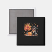 Black Labradoodle It's Fall Y’all Pumpkin Herbst Magnet (Vorderseite/Rückseite)