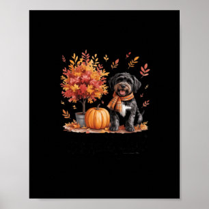 Black Labradoodle It's Fall Y’all Pumpkin Herbst Poster