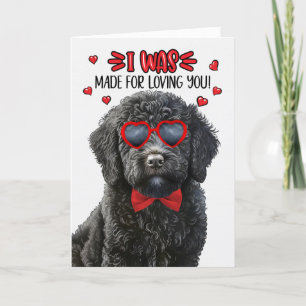 Black Labradoodle Made for Love You Valentine Feiertagskarte