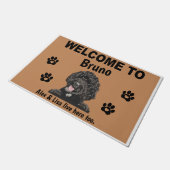 Black Labradoodle Personalized Door Mat Doormat  Fußmatte (Schrägansicht)