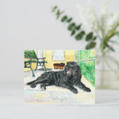 Black Labradoodle Postkarte (Stehend Vorderseite)