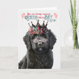 Black Labradoodle Queen für einen Tag Funny Birthd Karte