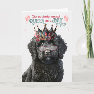 Black Labradoodle Queen für einen Tag Funny Birthd Karte
