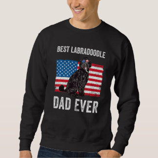 Black Labradoodle Vater American Flag Dog Eigentüm Sweatshirt