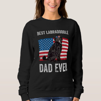 Black Labradoodle Vater American Flag Dog Eigentüm Sweatshirt