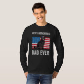 Black Labradoodle Vater American Flag Dog Eigentüm T-Shirt (Vorne ganz)