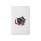 Black Labradoodle Weihnachtsbaum Xmas Lights Doodl Badematte (Vorderseite Vertikal)