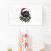 Black Labradoodle Weihnachtsbaum Xmas Lights Doodl Banner (Insitu)