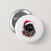 Black Labradoodle Weihnachtsbaum Xmas Lights Doodl Button (Vorne & Hinten)