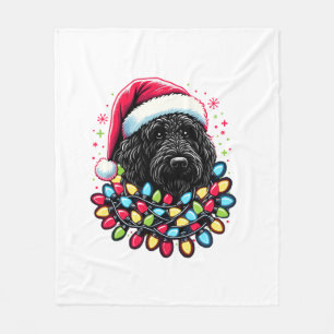 Black Labradoodle Weihnachtsbaum Xmas Lights Doodl Fleecedecke