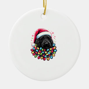 Black Labradoodle Weihnachtsbaum Xmas Lights Doodl Keramik Ornament
