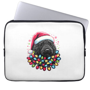 Black Labradoodle Weihnachtsbaum Xmas Lights Doodl Laptopschutzhülle