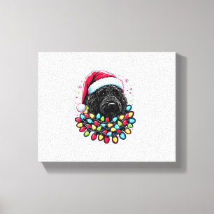 Black Labradoodle Weihnachtsbaum Xmas Lights Doodl Leinwanddruck