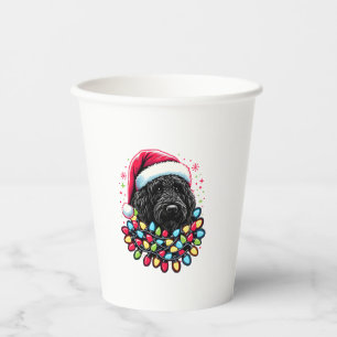 Black Labradoodle Weihnachtsbaum Xmas Lights Doodl Pappbecher