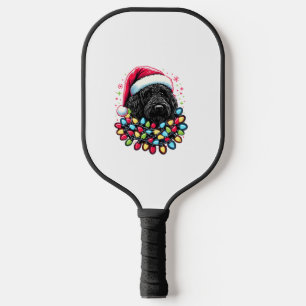 Black Labradoodle Weihnachtsbaum Xmas Lights Doodl Pickleball Schläger