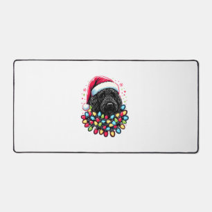 Black Labradoodle Weihnachtsbaum Xmas Lights Doodl Schreibtischunterlage