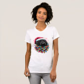 Black Labradoodle Weihnachtsbaum Xmas Lights Doodl T-Shirt (Vorne ganz)
