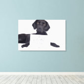 Black Labrador 13 Monate Leinwanddruck (Insitu (Holzboden))