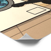 Black Labrador and Cat Laundry Room Humor Poster  (Ecke)