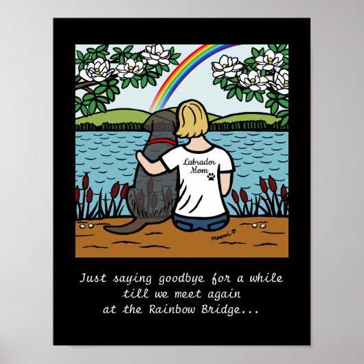 Black Labrador Angel und Mama Blonde S Poster (Vorne)