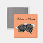 Black Labrador Angels (Rainbow Bridge) Magnet (Vorderseite/Rückseite)
