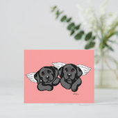 Black Labrador Angels (Rainbow Bridge) Postkarte (Stehend Vorderseite)