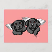 Black Labrador Angels (Rainbow Bridge) Postkarte (Vorderseite)